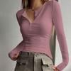 Solid Color Slim Fit Comfortable Versatile Skin-friendly High Elastic Long-sleeved Multi-color Top