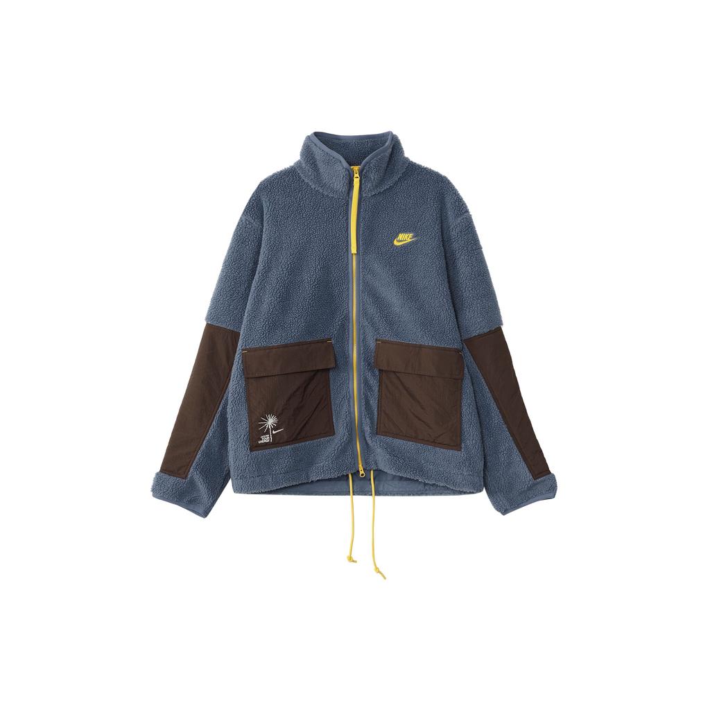 Nike Retro Sports Stand Collar Jacket Spliced Fabric Zipper Casual Sports Jacket Men Jackets Finn-Blue FV4022-491