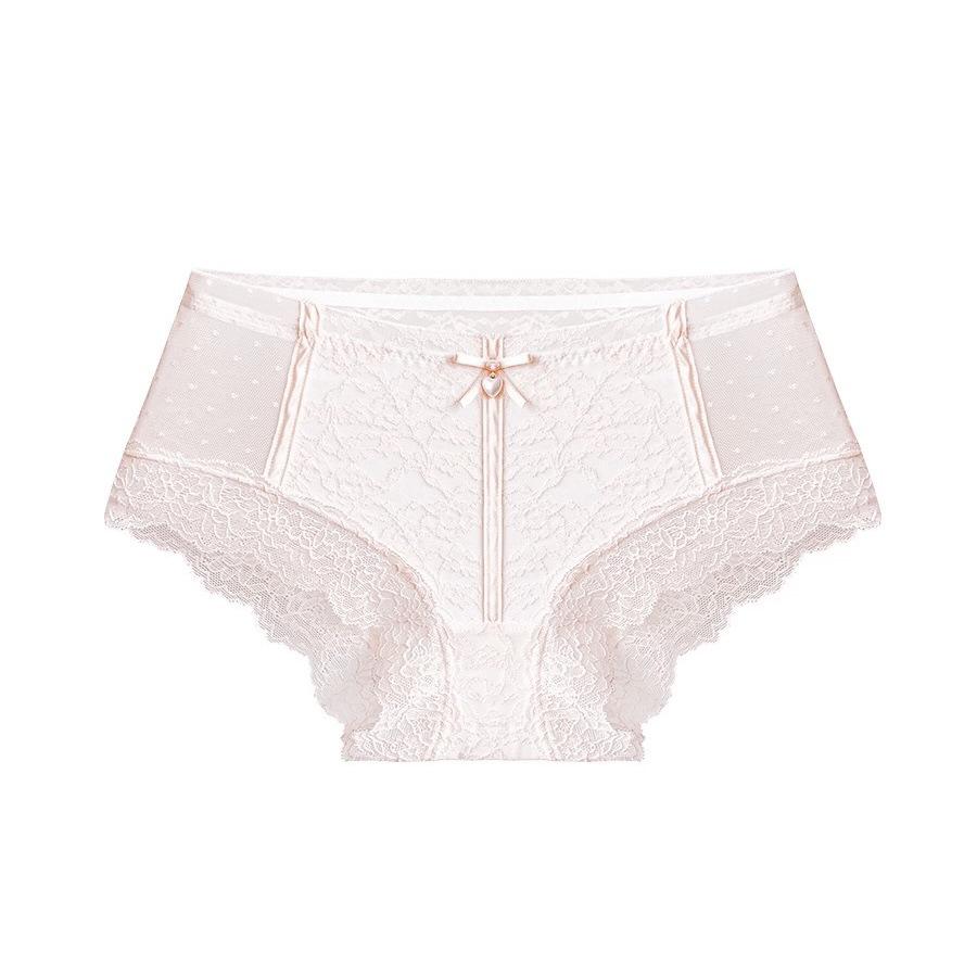 Flower Shadow Mist Veil: Japanese Lace Mid-Waist Breathable Cotton Women's Thongs
