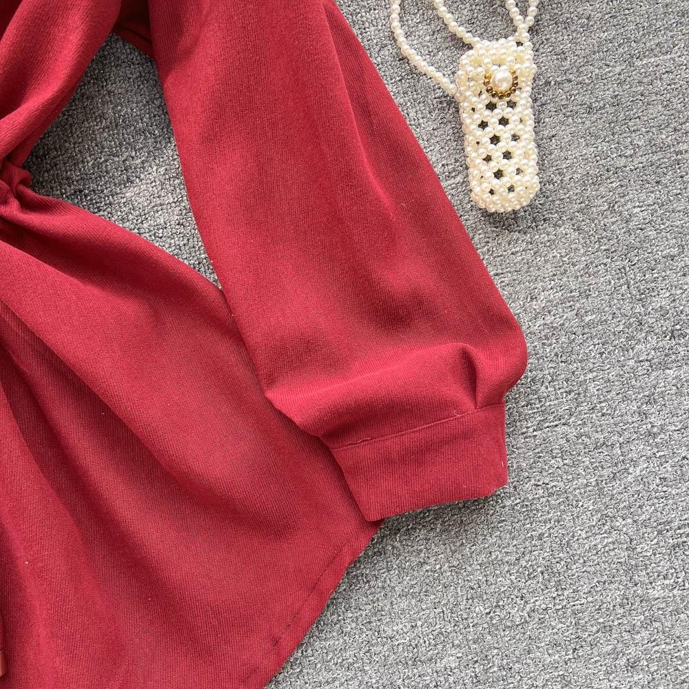 Dlouhý rukáv Letní Dámská Cowboy Splicing Color Collision Temperamentní Dlouhá košile