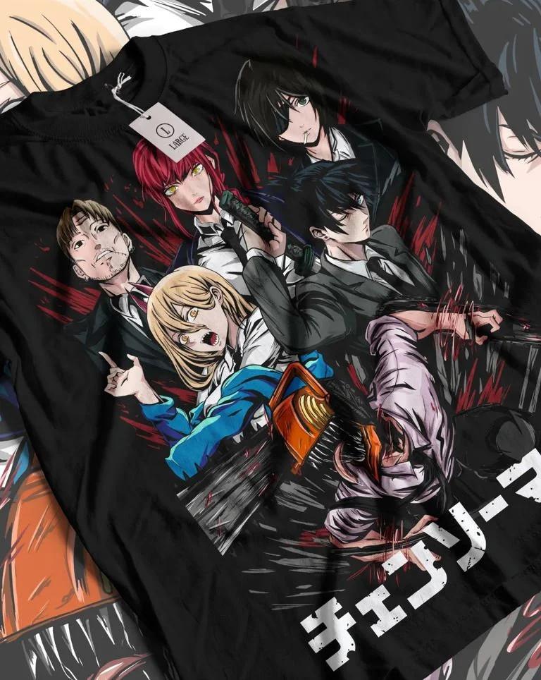Chainsaw Unisex Anime Denji Power Printed Tshirt Unisexs and Womens Tshirt Unisexs Top Sports Tshirt 2026 Summer New Tee S