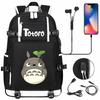 Anime Cloud Print USB Backpack for Teens Students Casual Large Capacity Travel Daypack