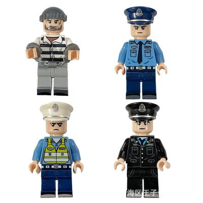 Building Block Doll Police Catch Thief Traffic China Plastic Building Block Toy Boy