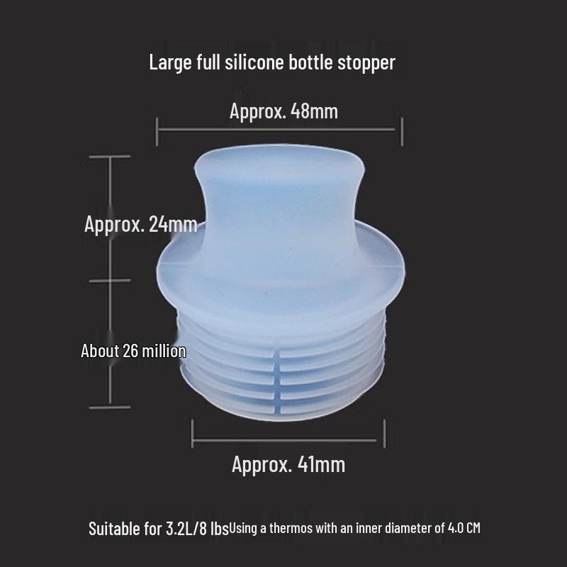 Insulated Thermos Lid with Silicone Cork and Wooden Top for Hot Water Bottles