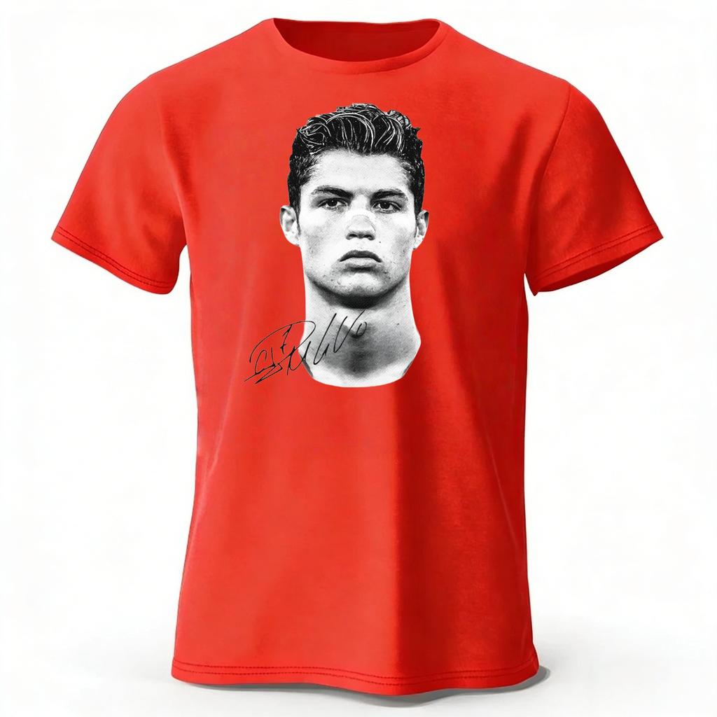 Latest Ronaldo Commemorative Limited Edition Cotton Short Sleeve Summer Mens Comfortable Loose Large Running Fitness Tshirt