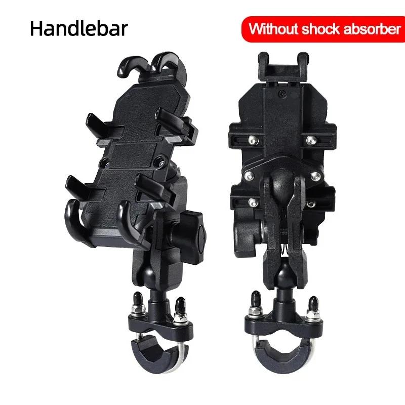 Universal Motorcycle Bike Phone Holder Aluminum Bicycle Riding Handlebar Clamp Rearview Mirror Navigation Bracket GPS Shockproof