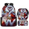 Christmas Backpack, 3D Digital Printed Backpack, Shoulder Bag, Pencil Case, Three-Piece Set