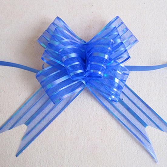 10Pcs 50mm Pull Bow Multicolor Elegant Organza Durable DIY Ribbon Bow for Party