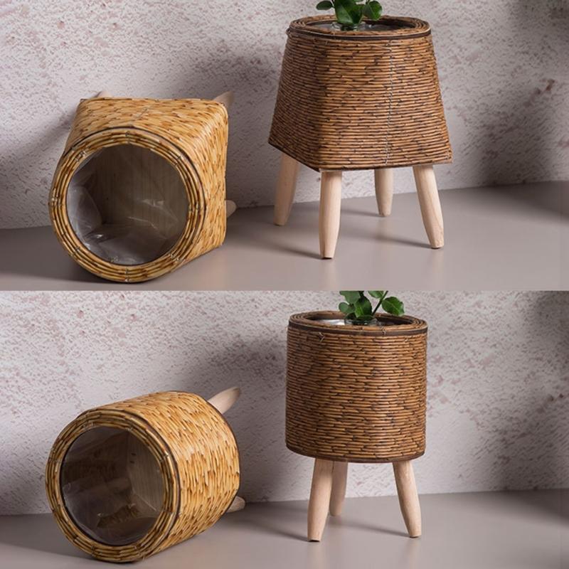 Rattan Weaving Flowers Plant Basket Grass Planter Indoor Outdoor Garden Pots Container for Bonsais Decorations