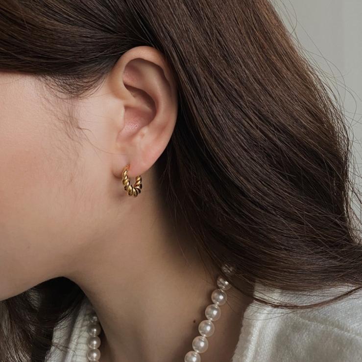 Fashion Jewelry 925 Silver Spiricle Twisted Earring for Women 925 Sterling Silver 18K Gold Plated Hoop Earring Jewelry