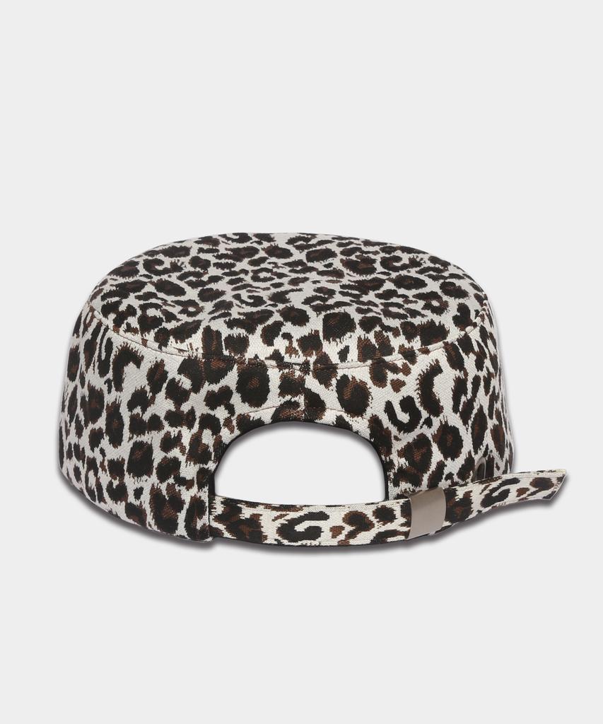 ROCKPSYCHO Pillbox Cap Leopard Ivory