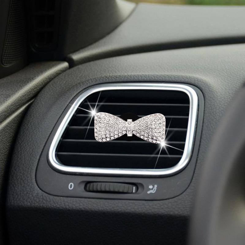 

Rhinestone Multifunctional Metal Butterfly Bow Car Air Perfume Freshener Clip белый
