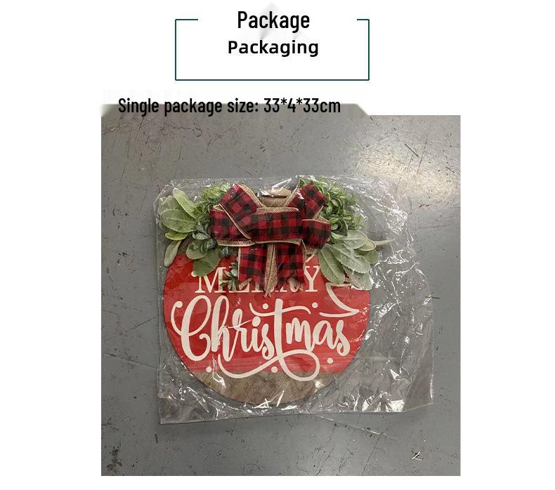 Merry Christmas Wooden Wreath Door Hanger and Window Decorations