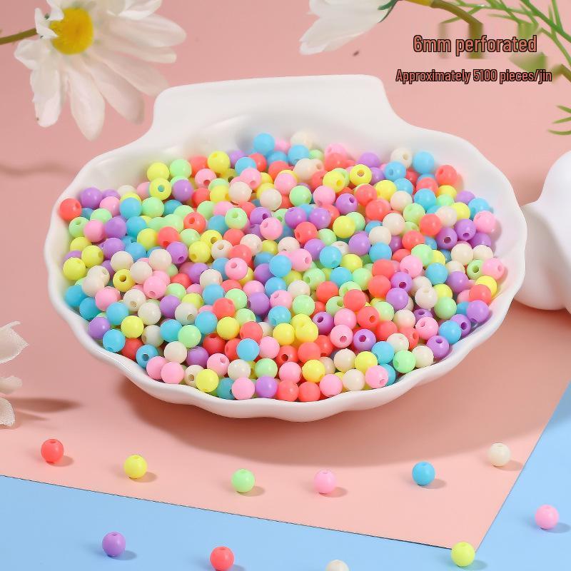 

Solid Color Round Acrylic Beads for DIY Bracelets - Jewelry Accessories 100g