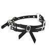 Premium Choker Necklace Double Layer Bow Collar Personalized Necklace Women's Adjustable Leather Necklace