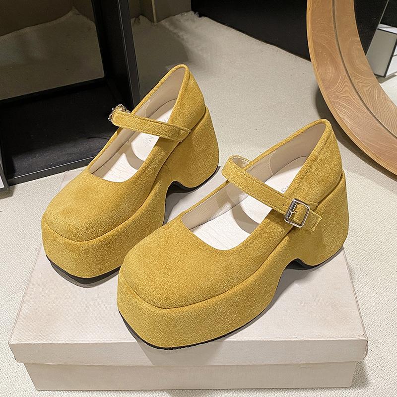 Fashion Fashion Suede Platform Shoes High Heels Woman Shallow Shoes 2025 Autumn New Brand Elegant Pumps Cozy Classical Party Zapatillas