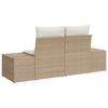 Garden Sofa with Cushions Beige 184 x 62 x 69 cm Poly Rattan