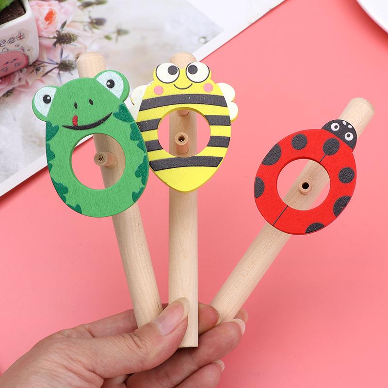 Cartoon Foam Ball Blower Traditional Wooden Rods Blowing Ball Game Fun Gadgets Balance Training Educational Toys Learning Toys