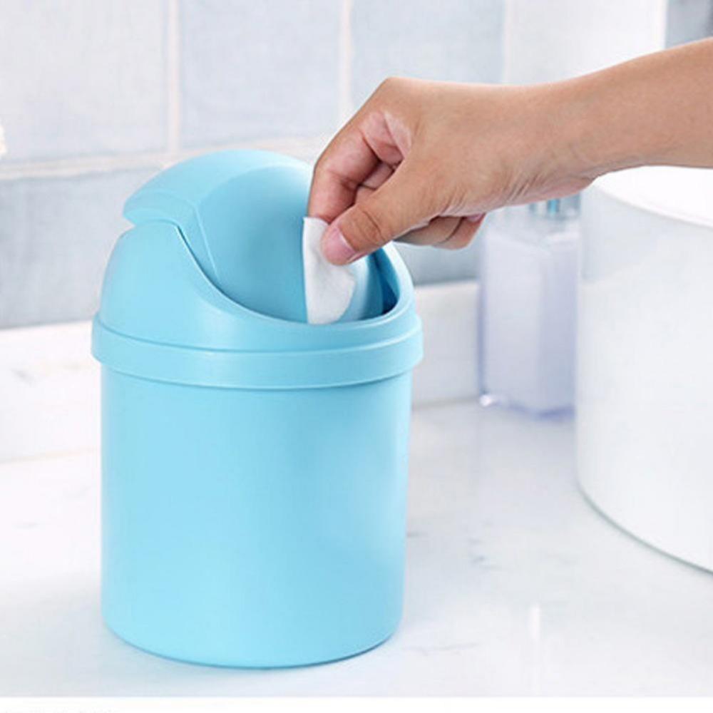 Mini soptunna svänglock avfallskorg soptunna för kontorsbil