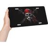 Pirates Skull Flag License Plate Decorative, Car Front License Plate Aluminum Novelty Metal Car Plate 6 X 12 Inch