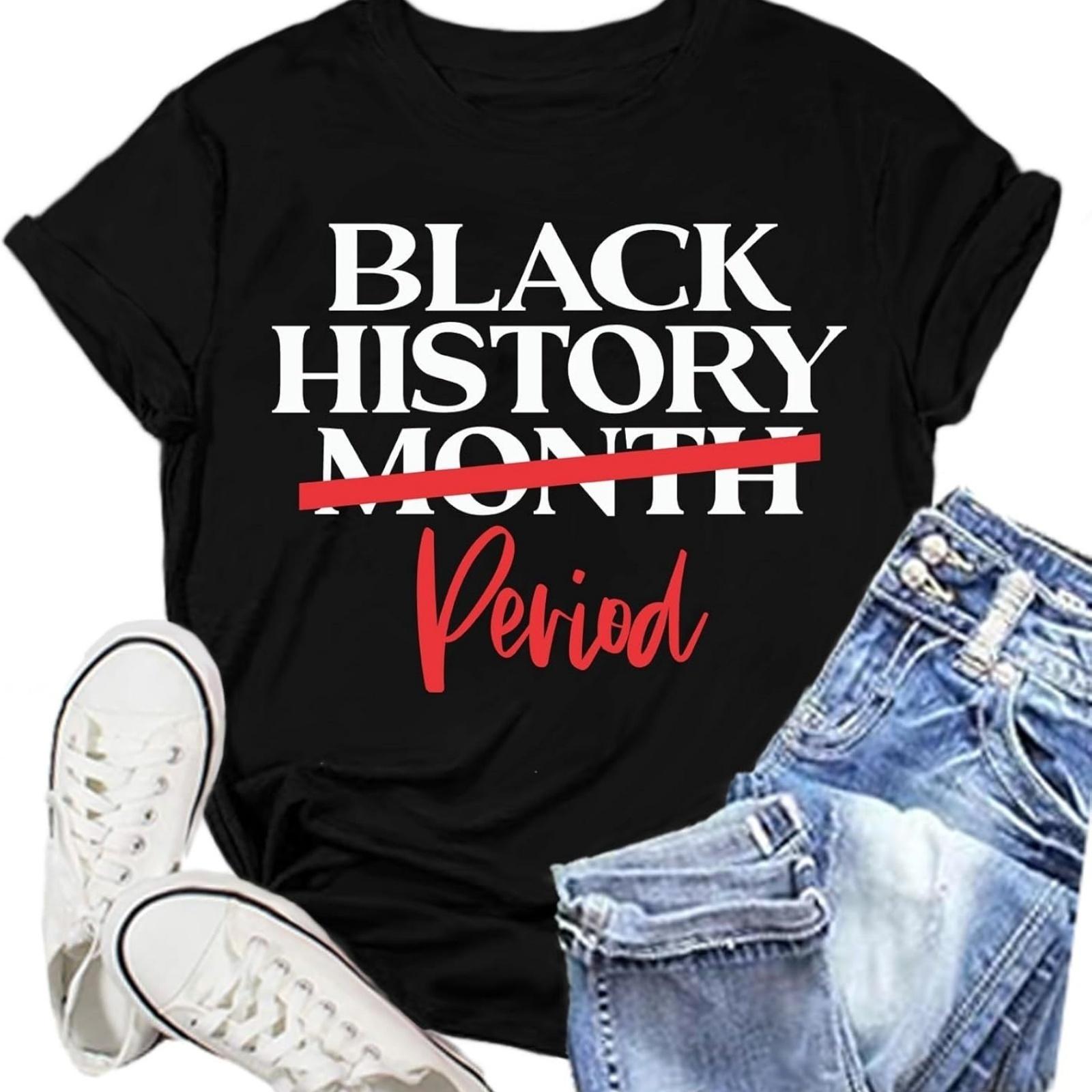 

Black History Shirt for Women Black History Month T-Shirt African-American Tee Shirts XXXXXL чорний