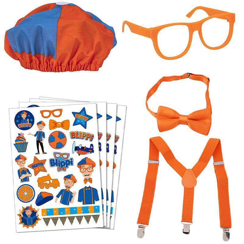 Blippi Like Be Dress Up Role Play Costume Hat Glasses Suspenders Bow New Tie