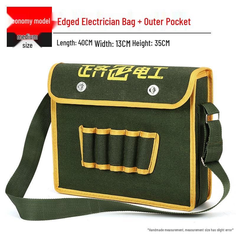 Multifunctional Electrician Crossbody Tool Bag - Canvas, Extra Thick with Large Capacity Pockets for Men