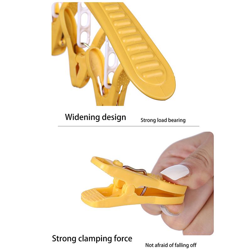 Umeraș Multifuncțional de Uz Casnic Fără Urme Rezistent la Vânt Plastic Îngroșat Uscare Lenjerie Șosete Clip Umeraș