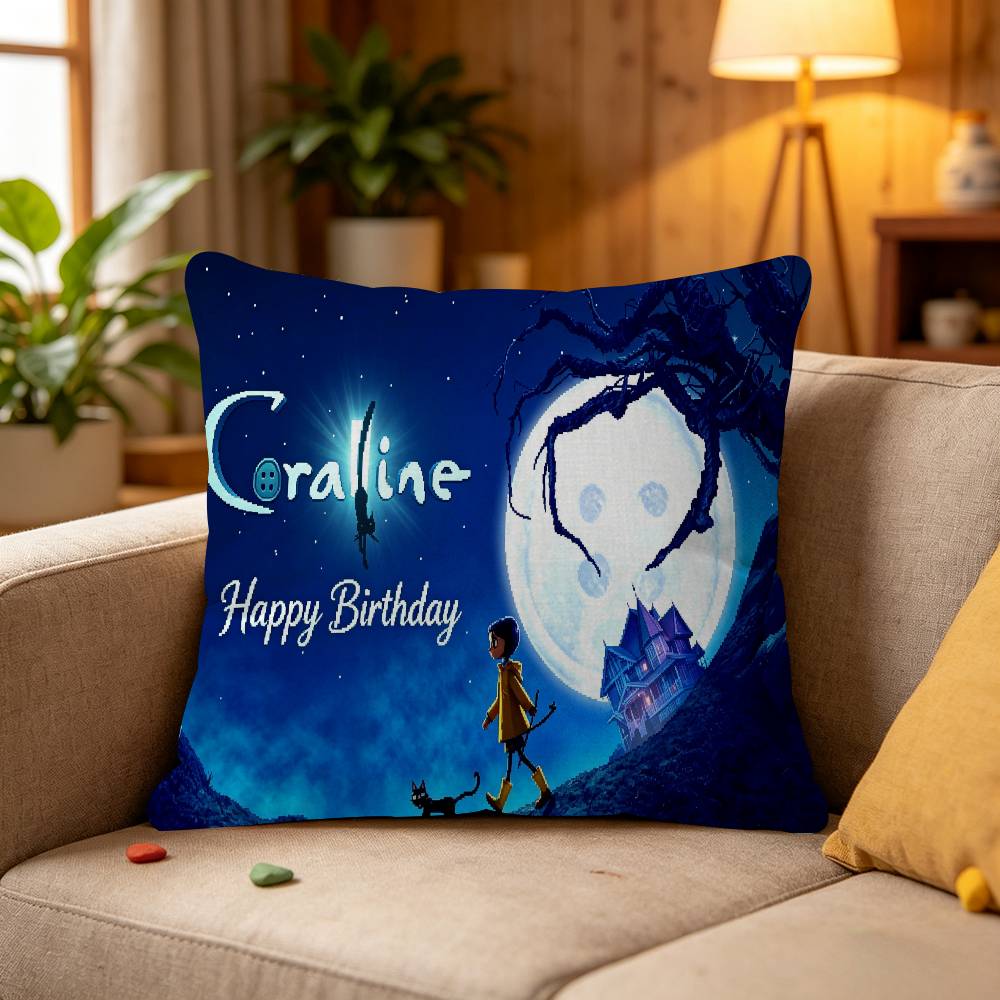 Coraline & The Secret Door Maple Design Cushion Cover Happy Autumn Harvest decor Holiday Decorati Pillow Cover