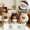 Warme Herbst- und Winter-Ohrenmützen für Kinder, gestrickte Wollmützen mit Cartoon-Motiven für Jungen und Mädchen, verdickte niedliche Bären-Babymützen