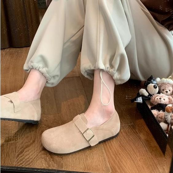 Grape mother winter new Boken shoes four seasons versatile casual women's shoes comfortable soft leather one pedal two shoes children