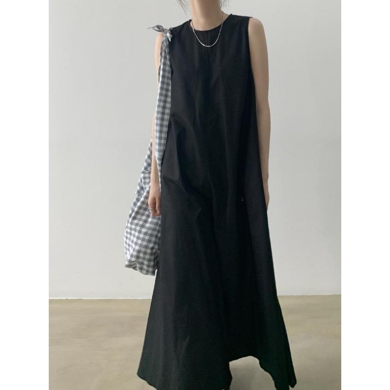 Summer Laid-back and Cold Style Women's Clothing Loose and Sleeveless Vest Dress with A Large Swing