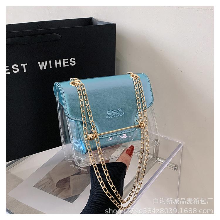 Popular small bag women 2025 new fashion messenger small bag chain bag transparent child and mother bag small square bag