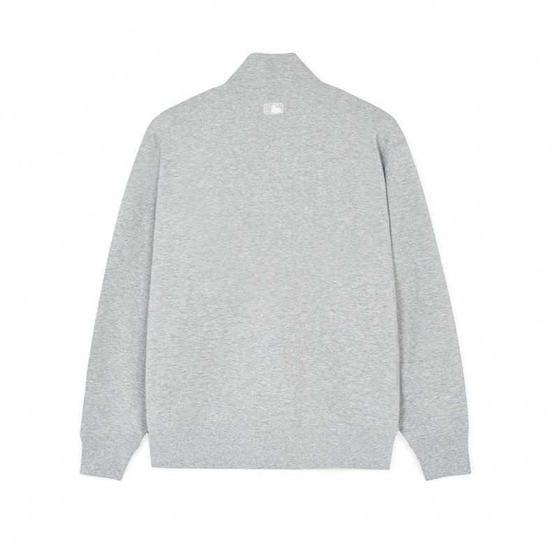 Felpa MLB Chicago White Sox Mezza Zip Liscia con Collo Rialzato Unisex Grigio Melange 3AMTB0241-44MGS
