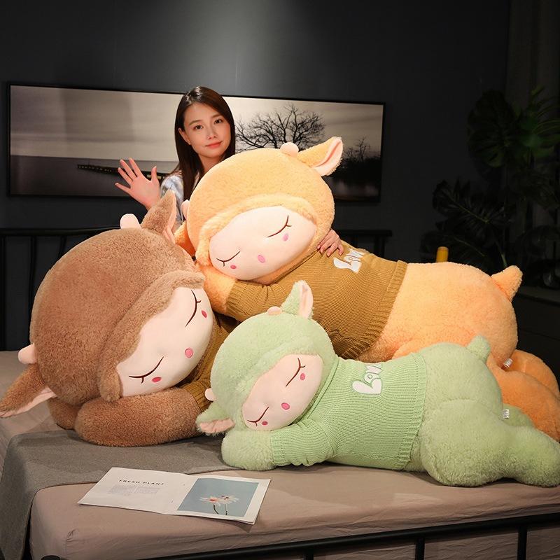 Large sweater sheep small sheep doll plush toy lying sheep doll girl soothing rag doll birthday gift