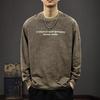 Autumn Wasteland Feng Shui Washing Printing Long-Sleeved T-Shirt Men'S American Heavy Pure Cotton Bottoming Shirt Trendy Brand Loose Sweater