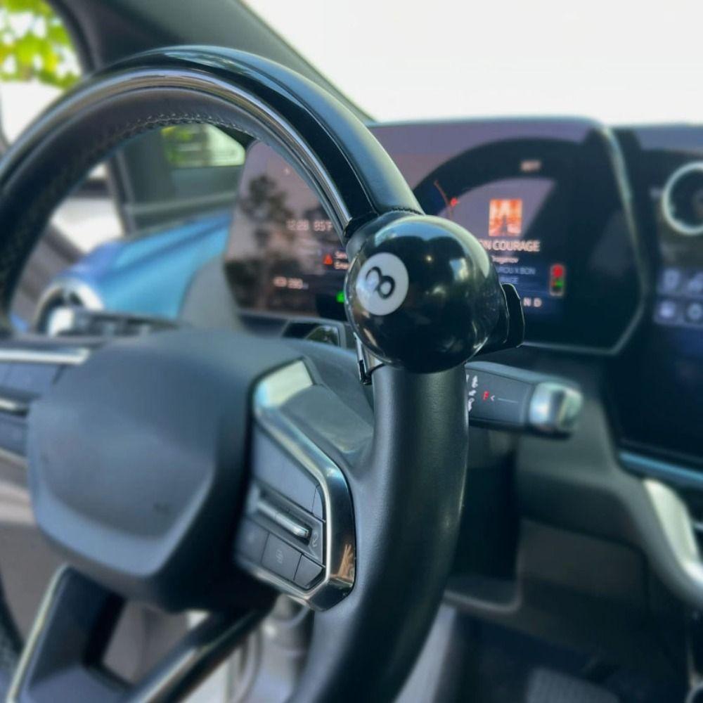 Black Billiard Ball Steering Wheel Knob Heavy Duty Steering Wheel Grip  Auto Use