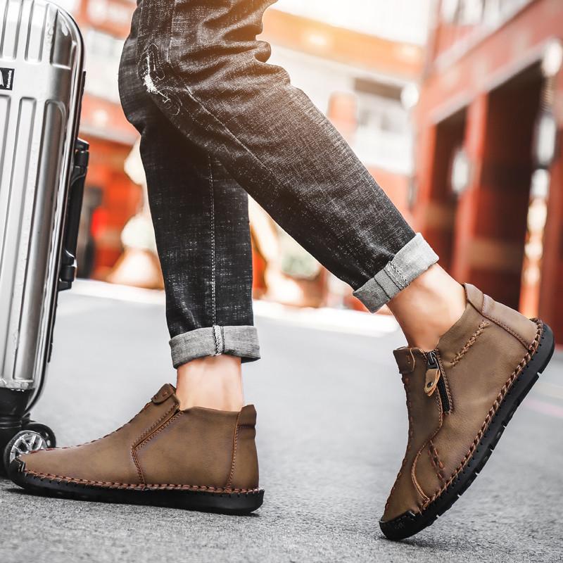 

Новая мужская обувь из микрофибры, уличная повседневная обувь, туфли на плоской подошве с одним педалем, кожаная обувь ручной работы, весенние высокие кеды, лоферы большого размера 48