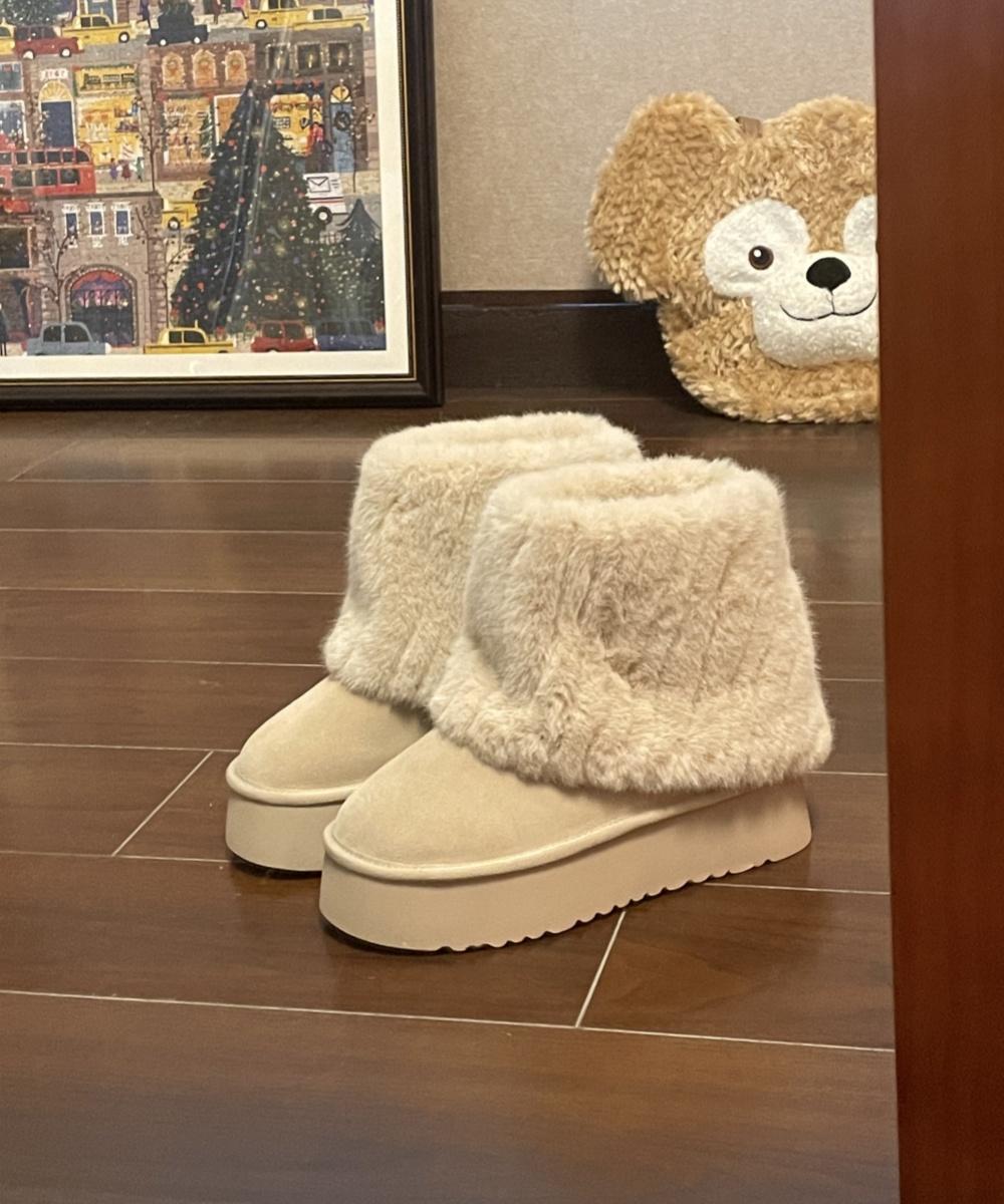 

Женские зимние сапоги из коровьей замши длиной до середины голени с фланцем, новые, горячая распродажа, зимняя женская обувь на низком каблуке, однотонные женские сапоги с круглым носком 38 бежевый