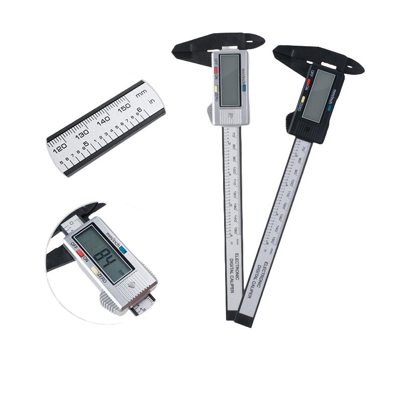 0-150mm 6 Inch Plastic Caliper Ruler with LCD Screen Electronic Digital Vernier Calliper Depth Measuring Tool 0-150mm black - in plastic bag