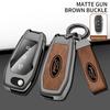 3-Tasten Leder Fernbedienung Schlüsselhülle Abdeckung für Ford Figo Mondeo 5 EcoSport Puma Fiesta MK8 Everest j280 Ranger Schlüsselanhänger Schutz