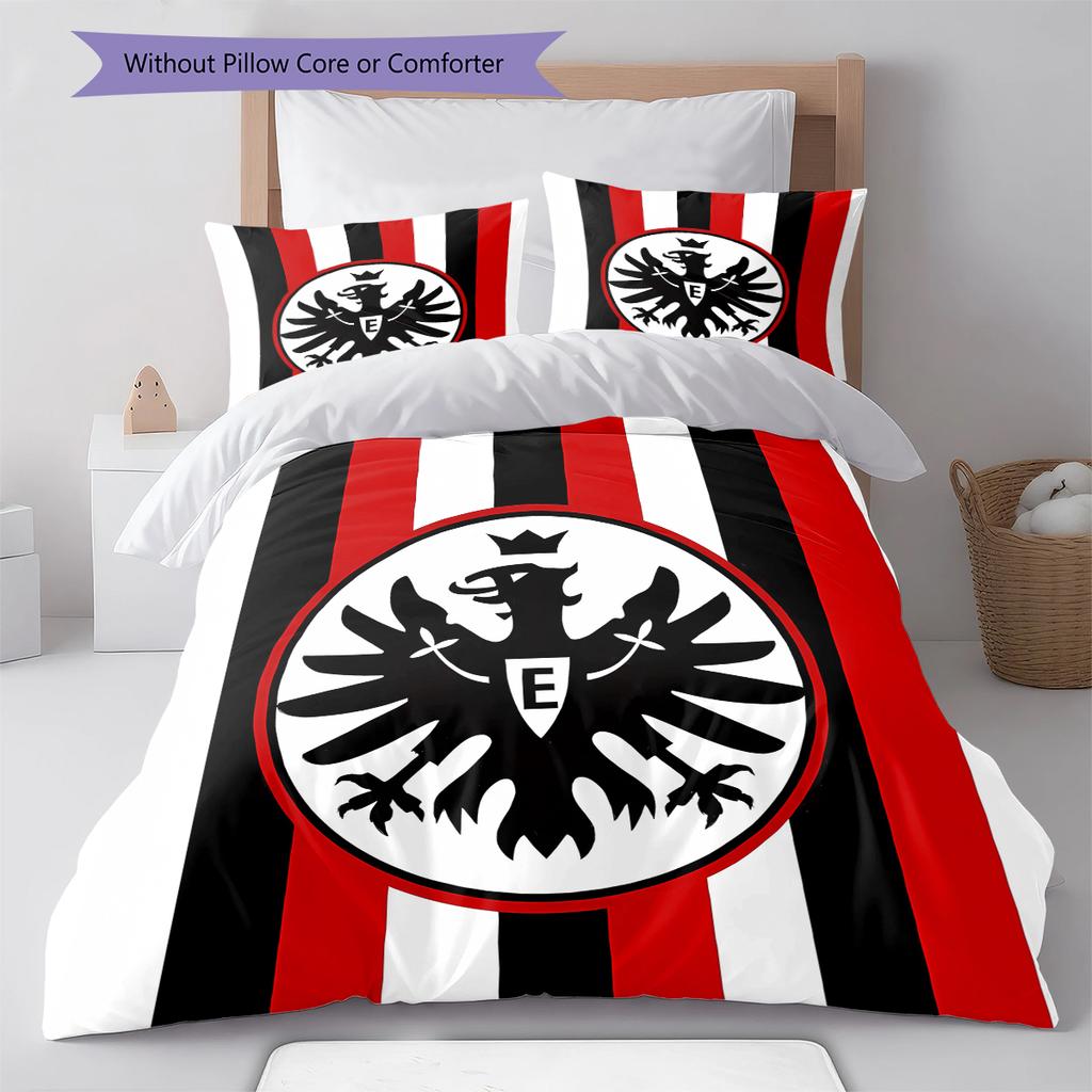 Biancheria da letto con motivo calcistico di Francoforte, Set piumone Copripiumone Federa Regalo di compleanno per la casa (1 * copripiumino + 2 * federa, senza nucleo)