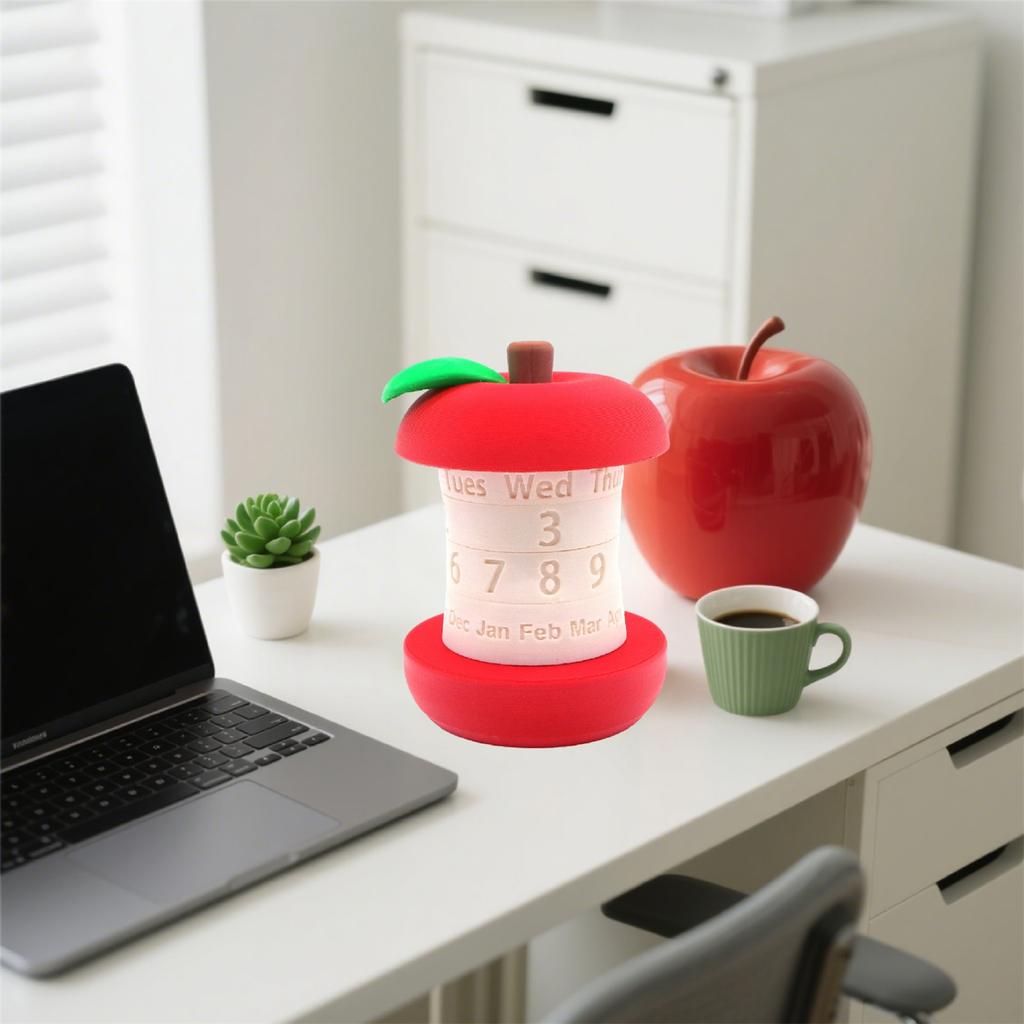 3D Printed Rotating Calendar Creative Perpetual Calendar Desktop Decoration Ornaments Fruit Shape Suitable For Home Or Environmental Display