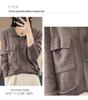 2023 Women's 100% Wool Lapel Cardigan: Year-Round Solid Color Cashmere Knit Sweater