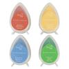 4 Stück Finger-Stempelkissen 4 Helle Farben Waschbar Bequeme Aufbewahrung Stempelkissen für DIY-Bastelarbeiten Papierkunst Scrapbooking Holz