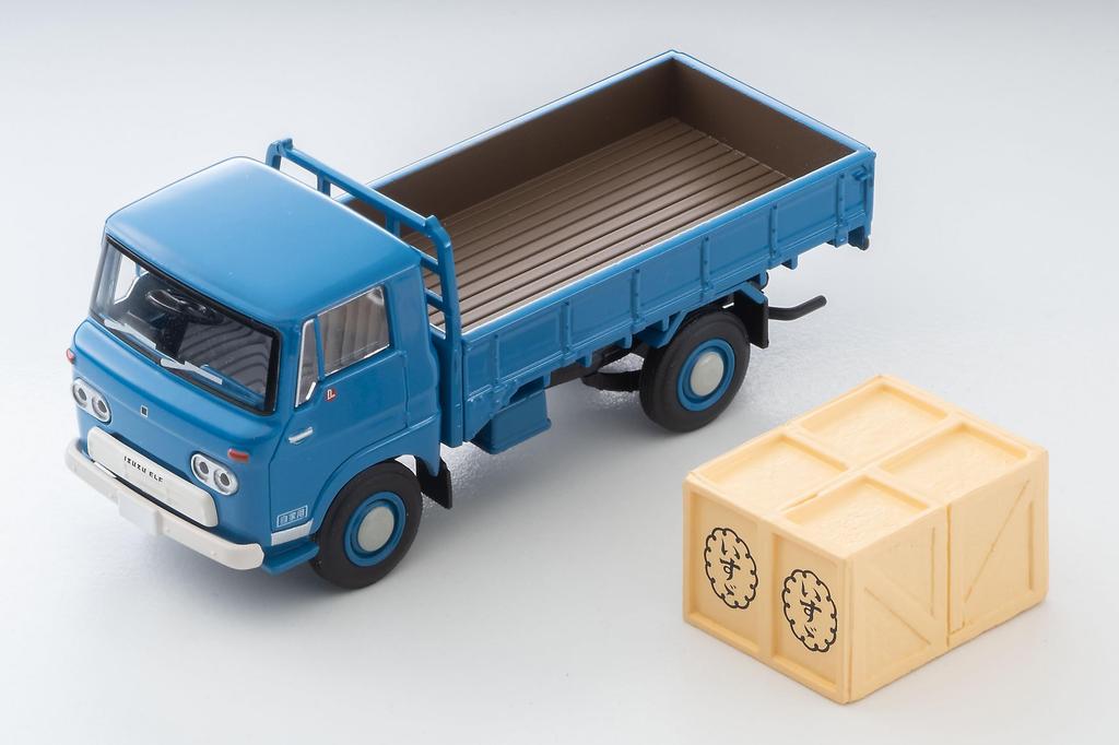 Tomytec Tomica Limited Vintage 1/64 Scale LV-191b Isuzu Elf High-Floor Platform Blue 1966 Model (Finished)