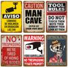 Warning Tin Sign Notice Hour Security Camera Metal Sign Plaque Vintage Poster Metal Plate Wall Decor For Painting Poster Gift