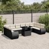 VidaXL Garden Lounge Set 11 Pcs with Cushions Black Wicker 3268776