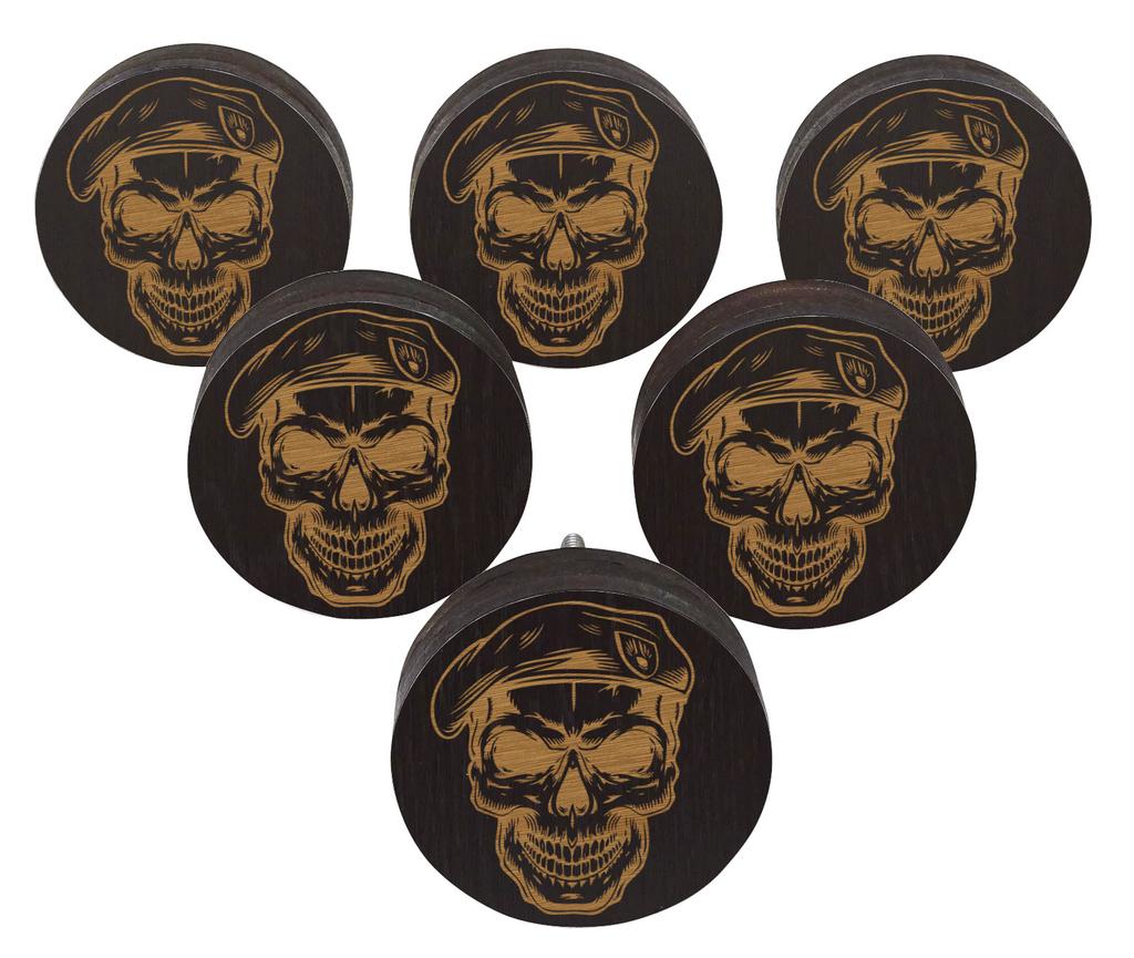 IBA Indianbeautifulart Brown Engraved Knobs Wooden Cupboard Door Knobs Pull Handle Pack of