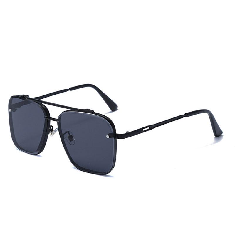 Fashion Pilot Sunglasses Men Women Luxury Brand Metal Big Frame Sun Glasses Vintage Steampunk Square Gradient Lens Eyewear UV400